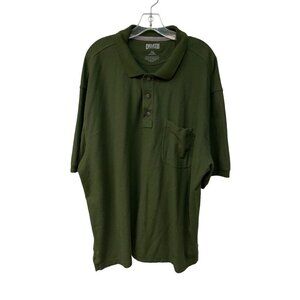 Duluth Trading Co Cotton Shirt Men's 2XL Polo Longtail Outdoor Olive Green